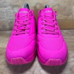 Skechers Uno Night Shades Womens Size 9 Shoes Sneakers Hot Pink 73667 Lace Up